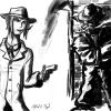 Detectives

our first OC session. In being unsure of what to do, we suggested themes.. so this was "take one of your characters and do a noir detective take on them"

Left- Eiji
By Ali Floyd

Right- Red
By Nate Horsfall